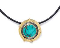 RICHARD KIMBALL, TURQUOISE AND DIAMOND PENDANT