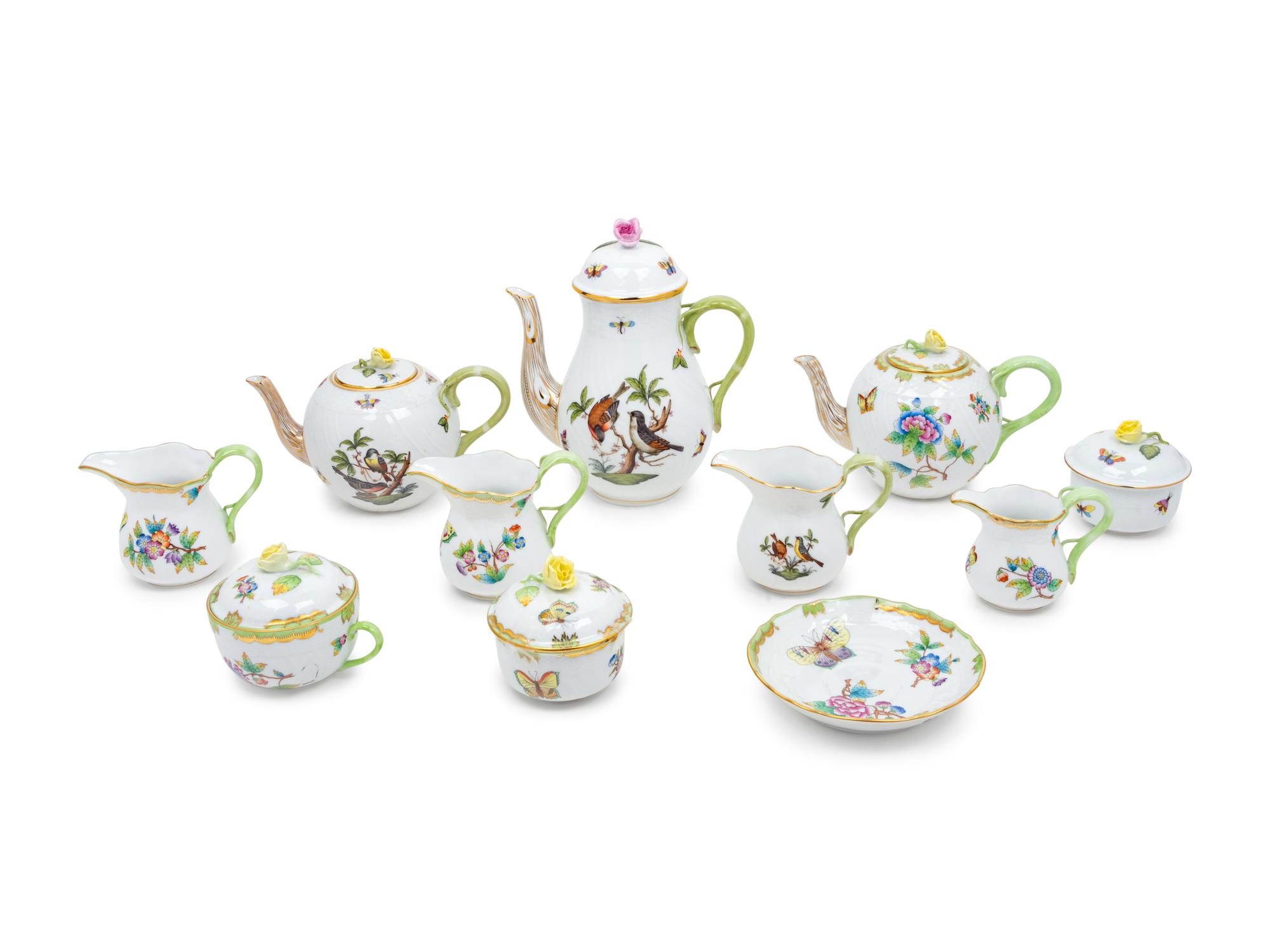 A Group of Herend Porcelain Tea and Coffee Articles