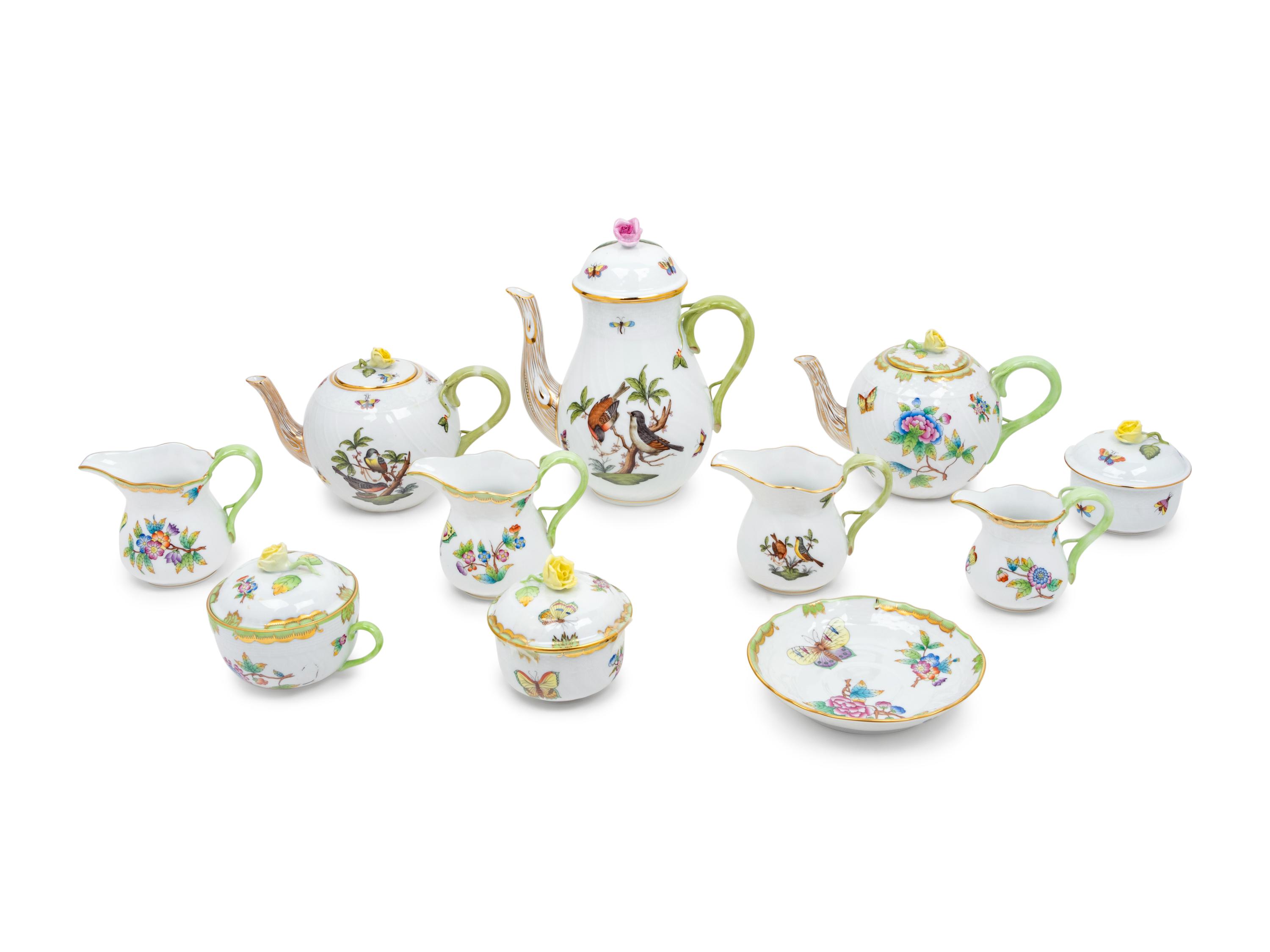 A Group of Herend Porcelain Tea and Coffee Articles