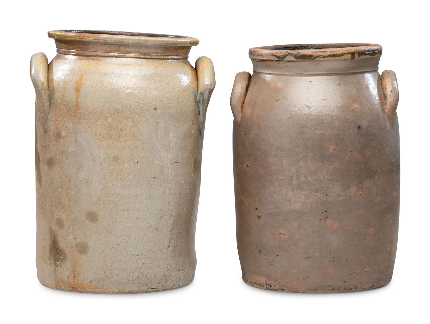 Two Three-Gallon Stoneware Crocks