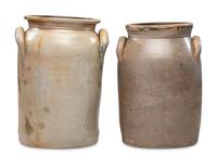 Two Three-Gallon Stoneware Crocks