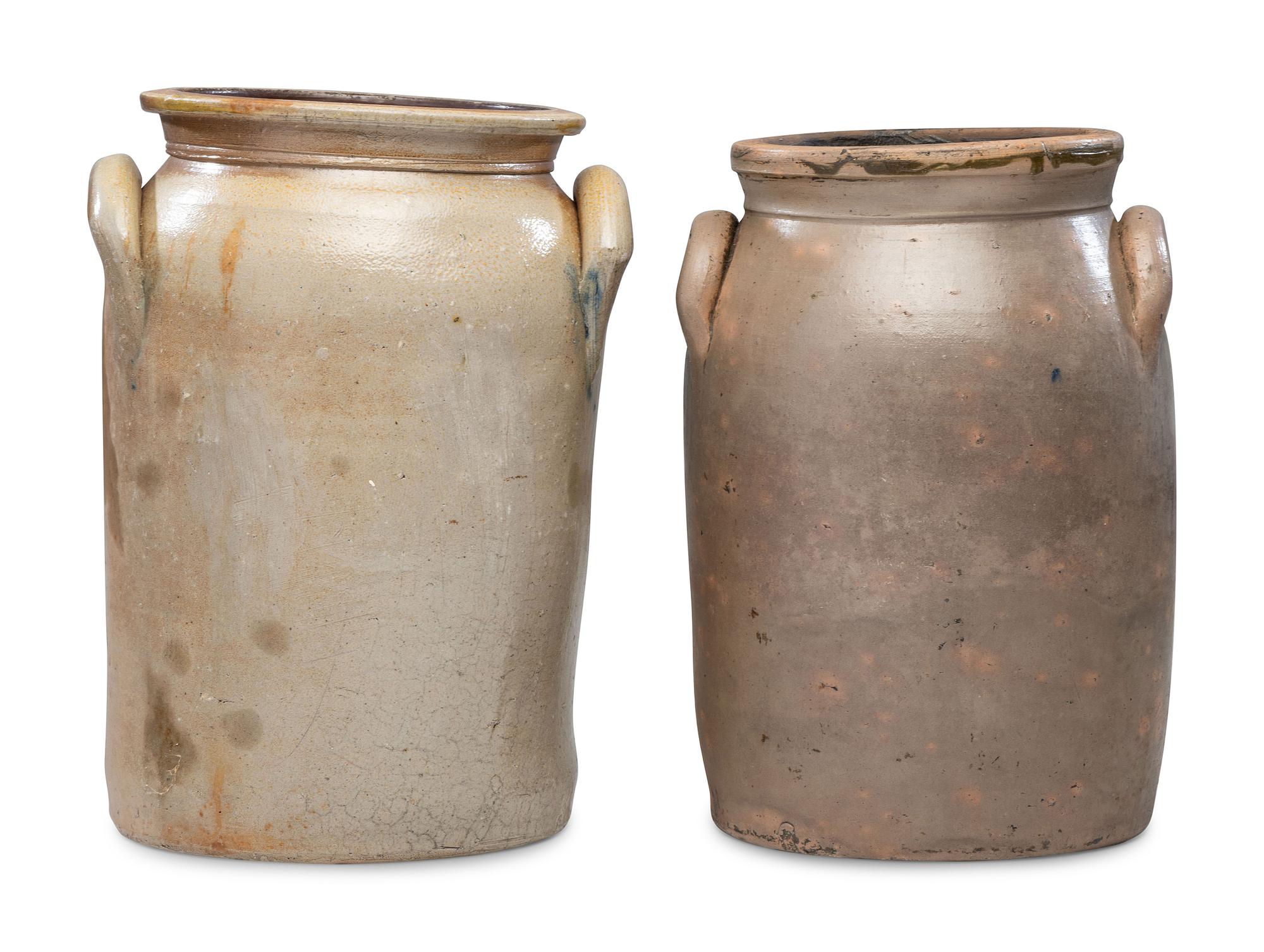 Two Three-Gallon Stoneware Crocks