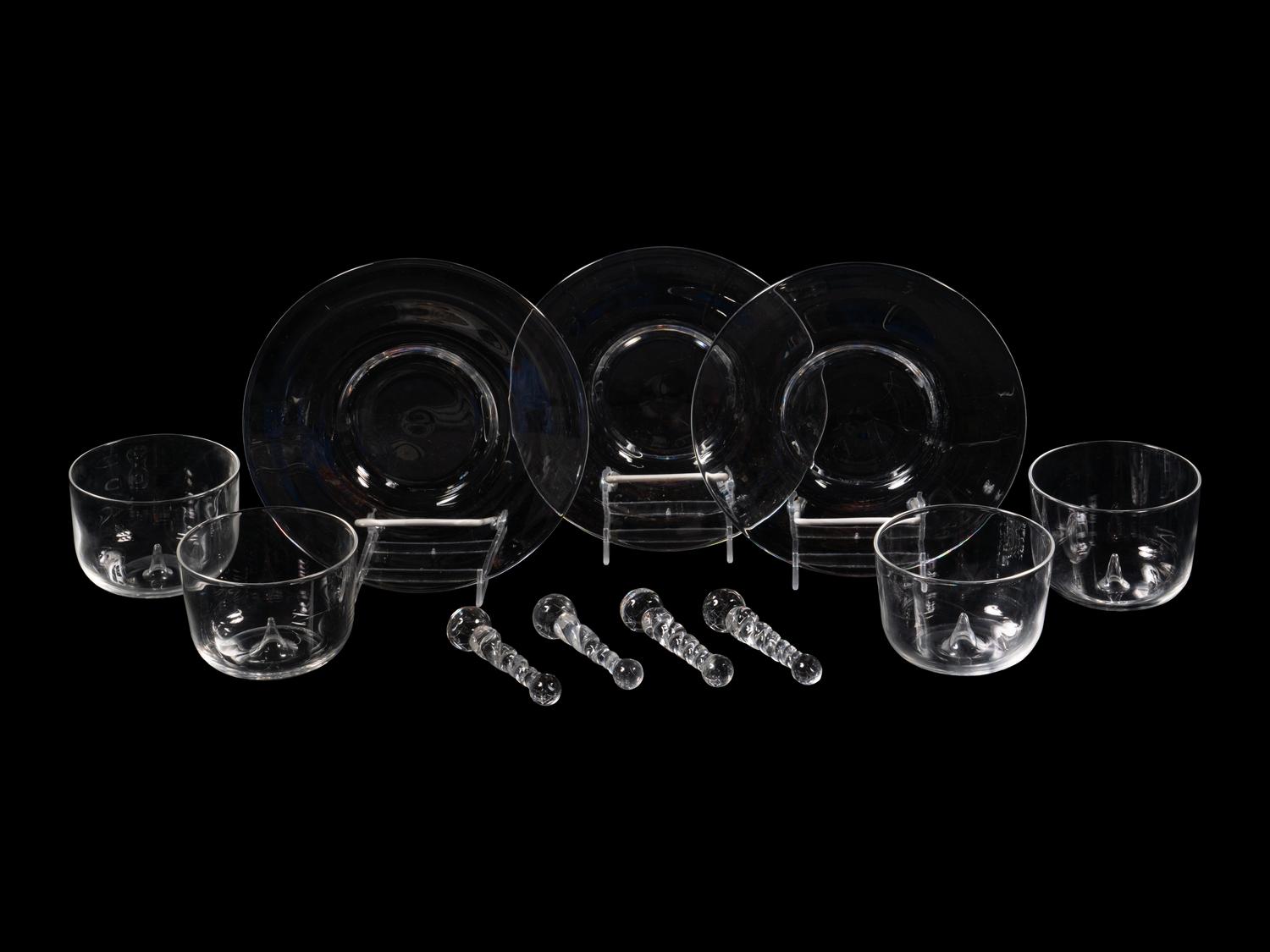 A Steuben Glass Table Service