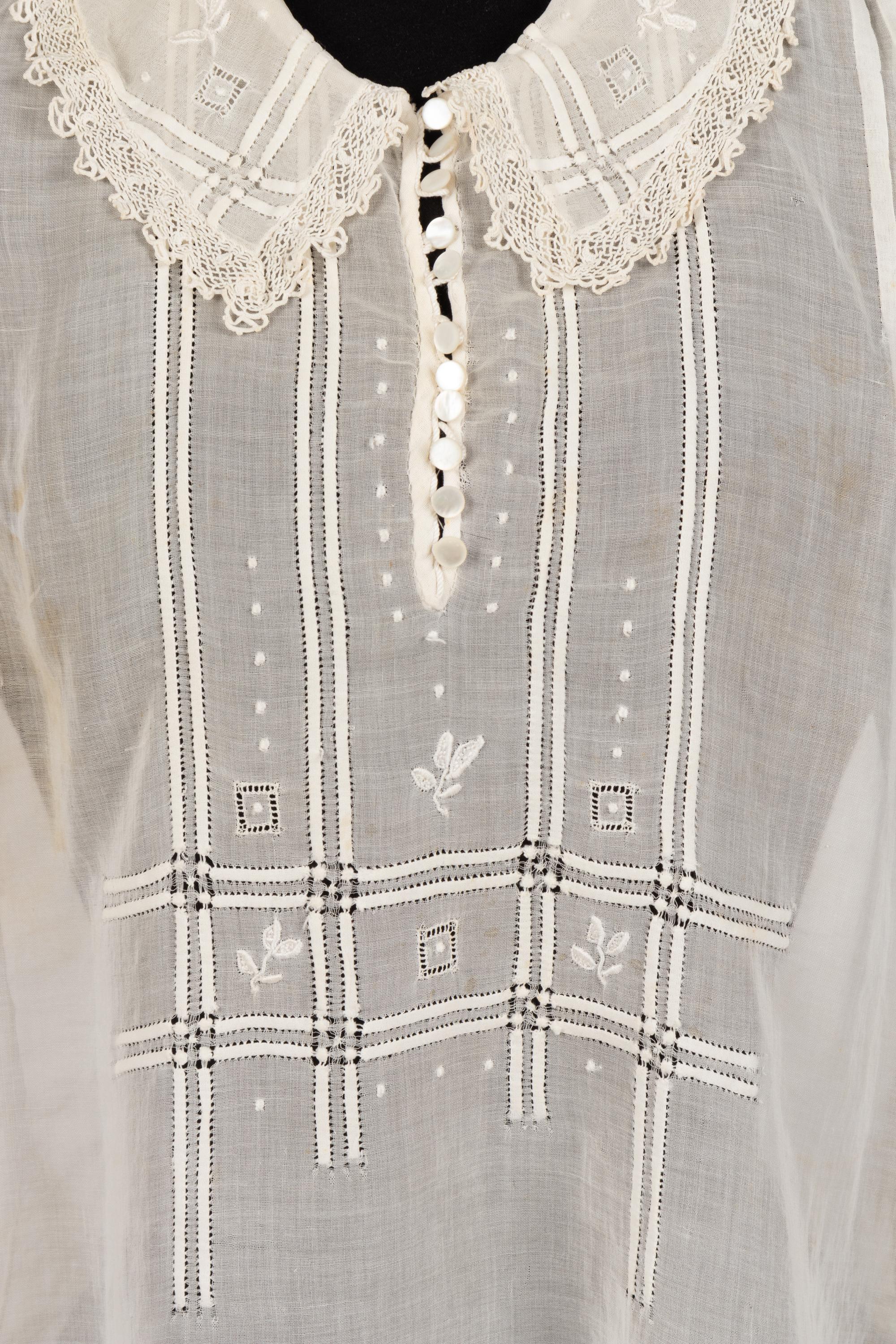 Collection of Six Shirtwaists and One Straw Hat, 1890-1920