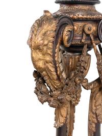 A Pair of Unusual Continental Carved Giltwood and Polychrome Jardini è re Stands