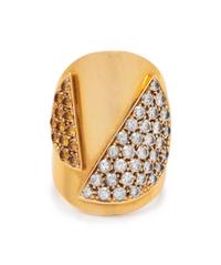 YELLOW GOLD, DIAMOND AND COLORED DIAMOND RING