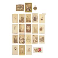 [Civil War] Group of 22 images of Civil War soldiers including CDVs and locket containing portrait of a naval subject
