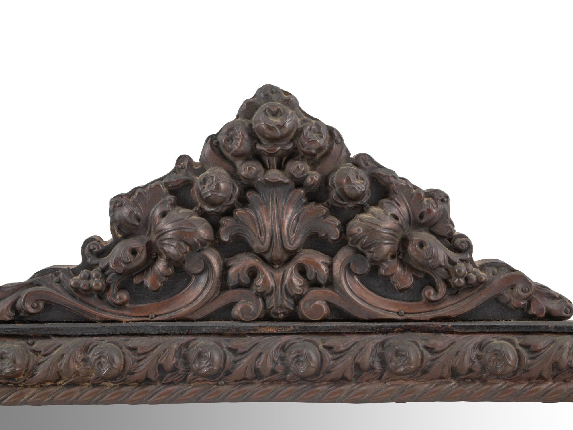 A French Repoussé-Decorated Octagonal Mirror