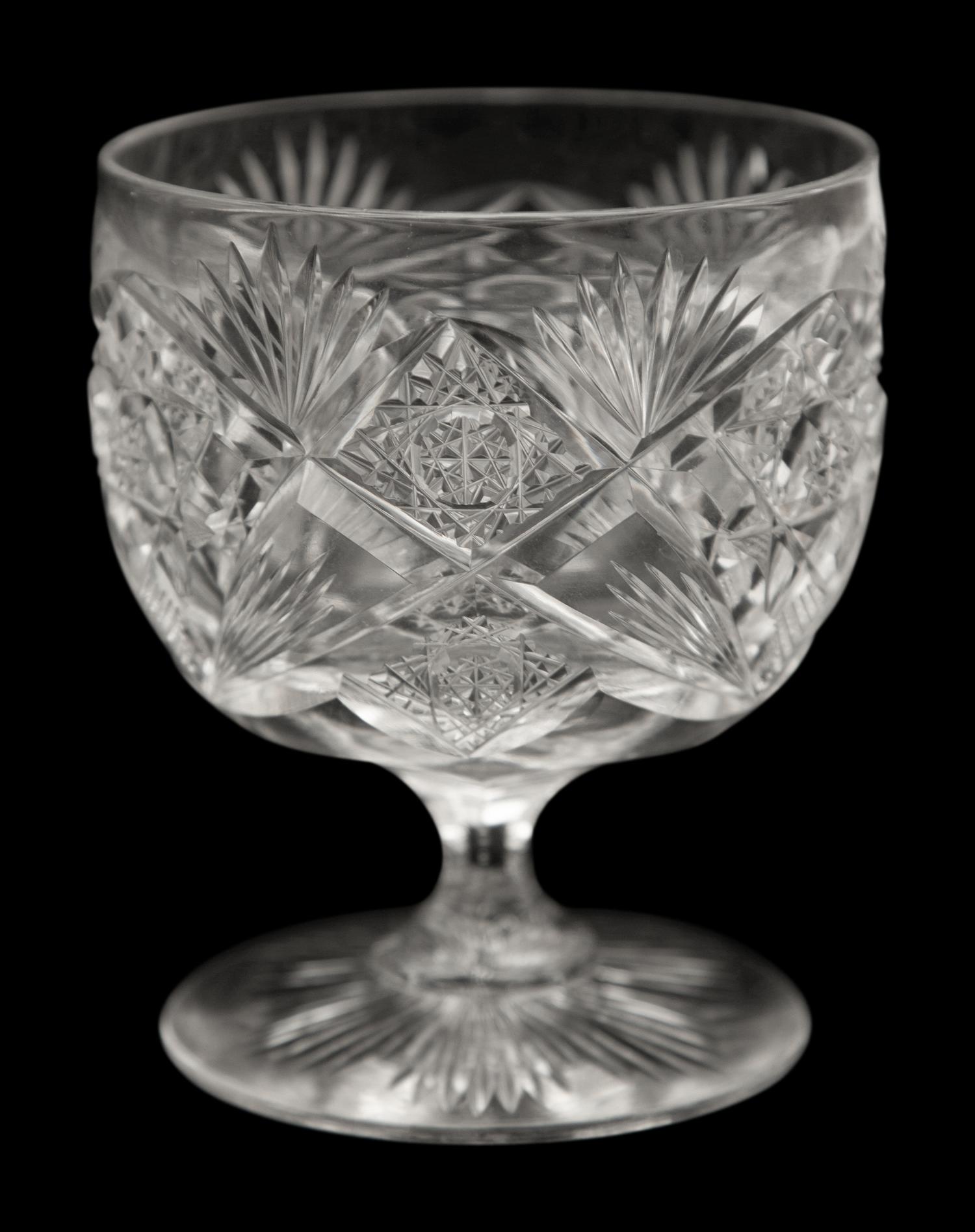 A Hawkes Cut Glass Decanter and Eight Cordials