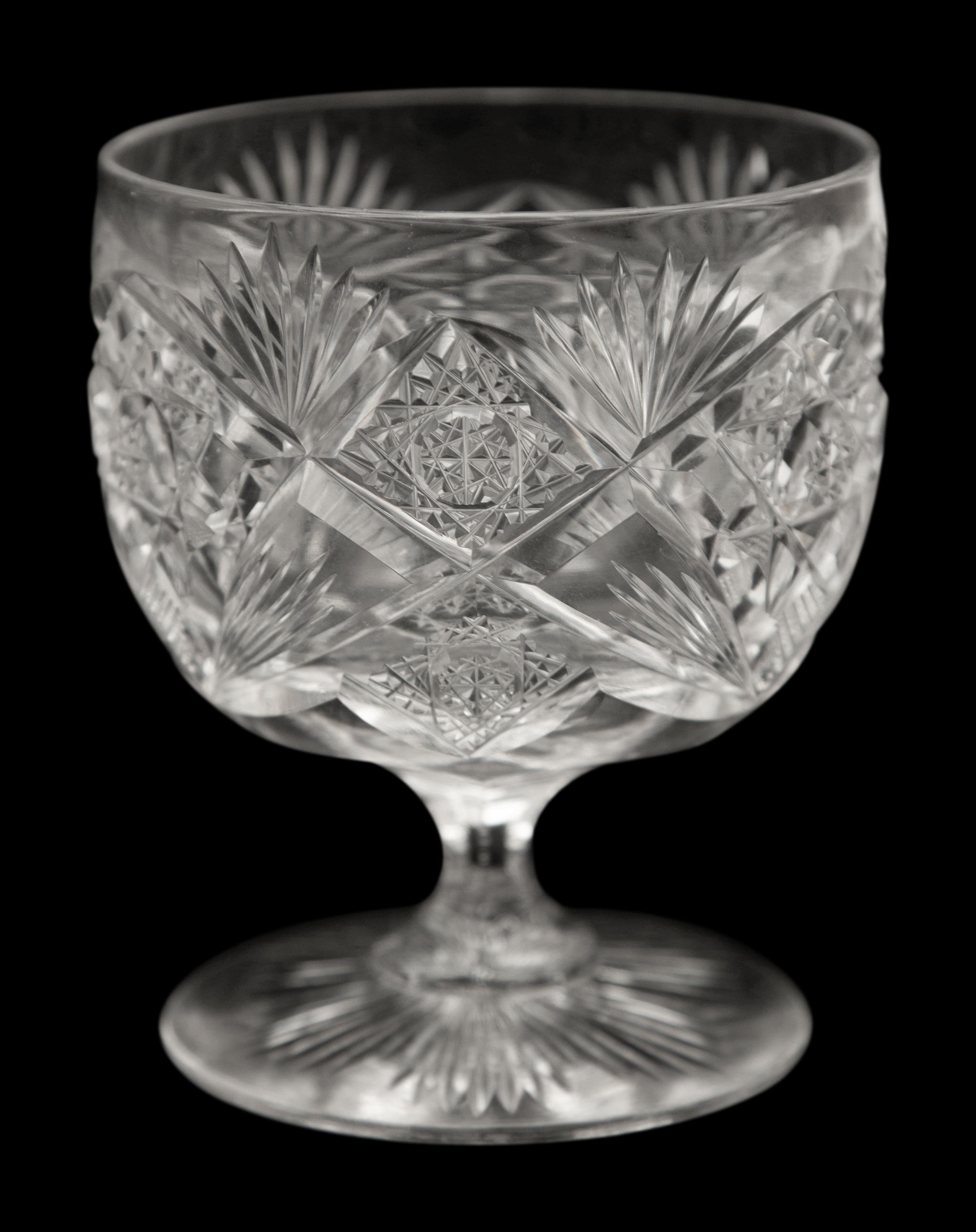 A Hawkes Cut Glass Decanter and Eight Cordials