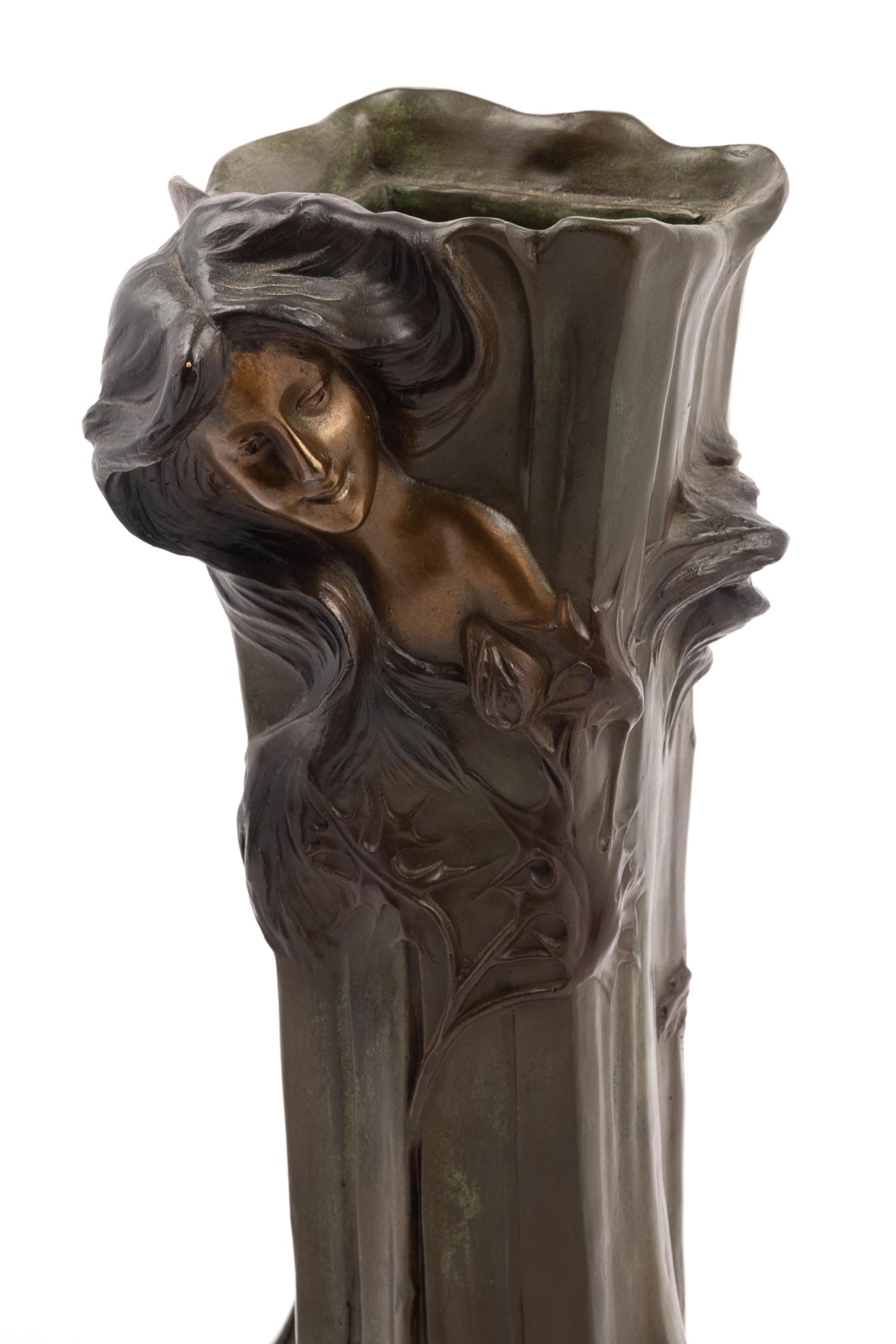 An Art Nouveau Bronze Vase