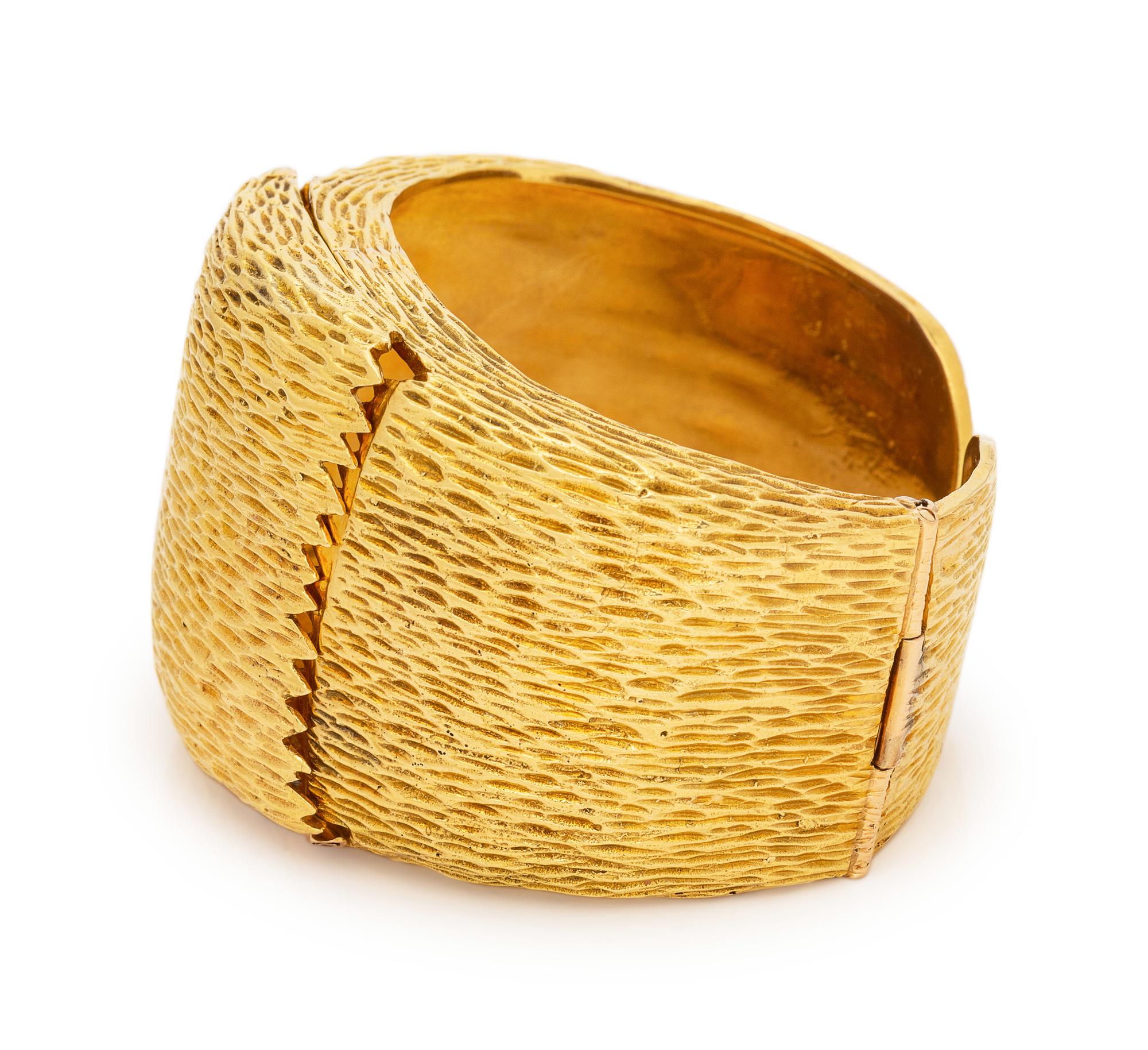 A Yellow Gold Surprise Watch Cuff Frame,