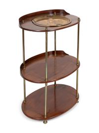 A Regency Style Brass-Mounted Mahogany Three-Tier Stand
