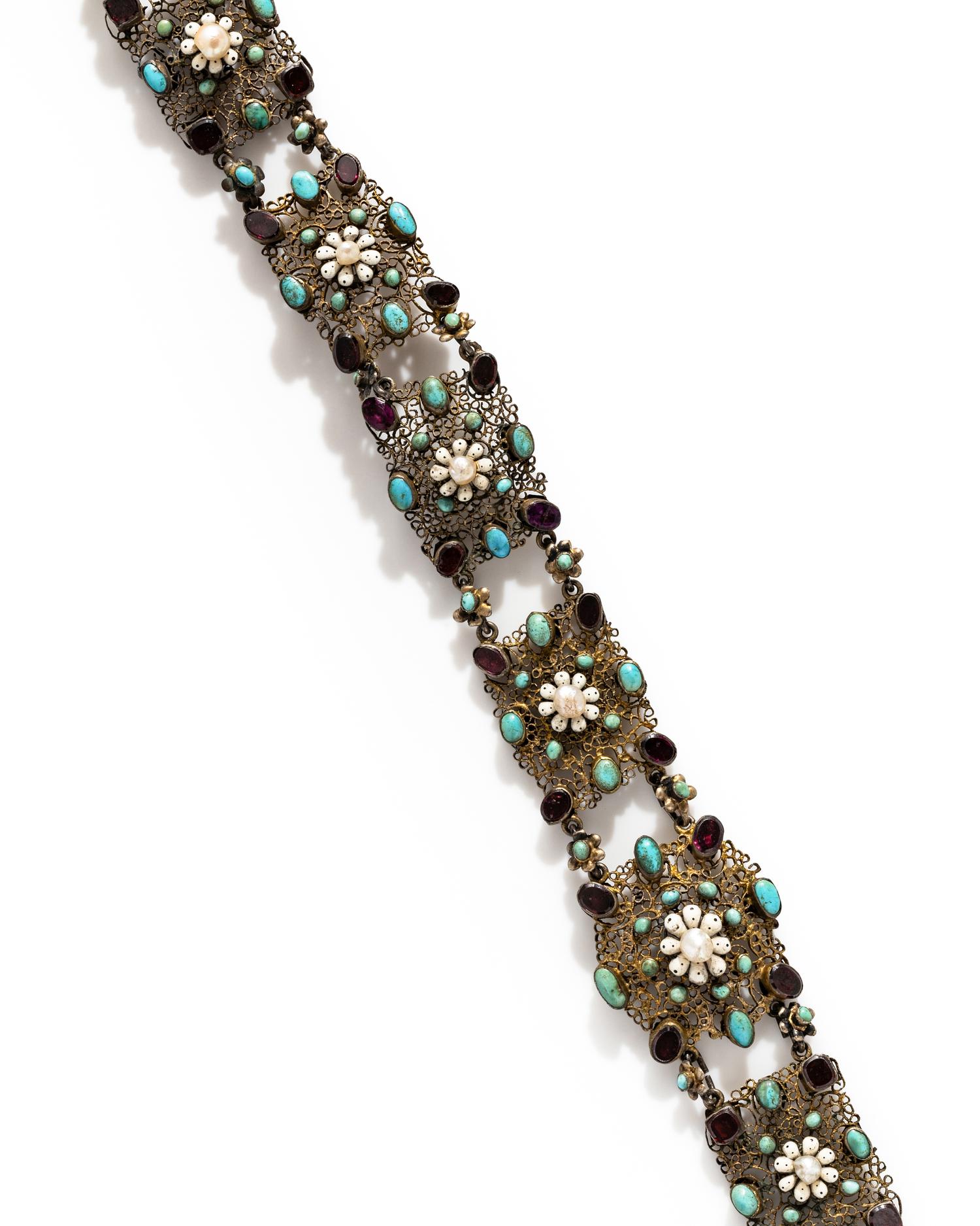 VICTORIAN, AUSTRO-HUNGARIAN JEWELED AND ENAMELED BELT