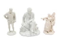 Eight Continental White-Glazed Porcelain Figures
