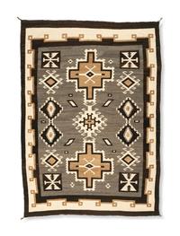 Mrs. Police Boy Family, Attributed, Navajo Two Grey Hills Weaving / Rug, Published