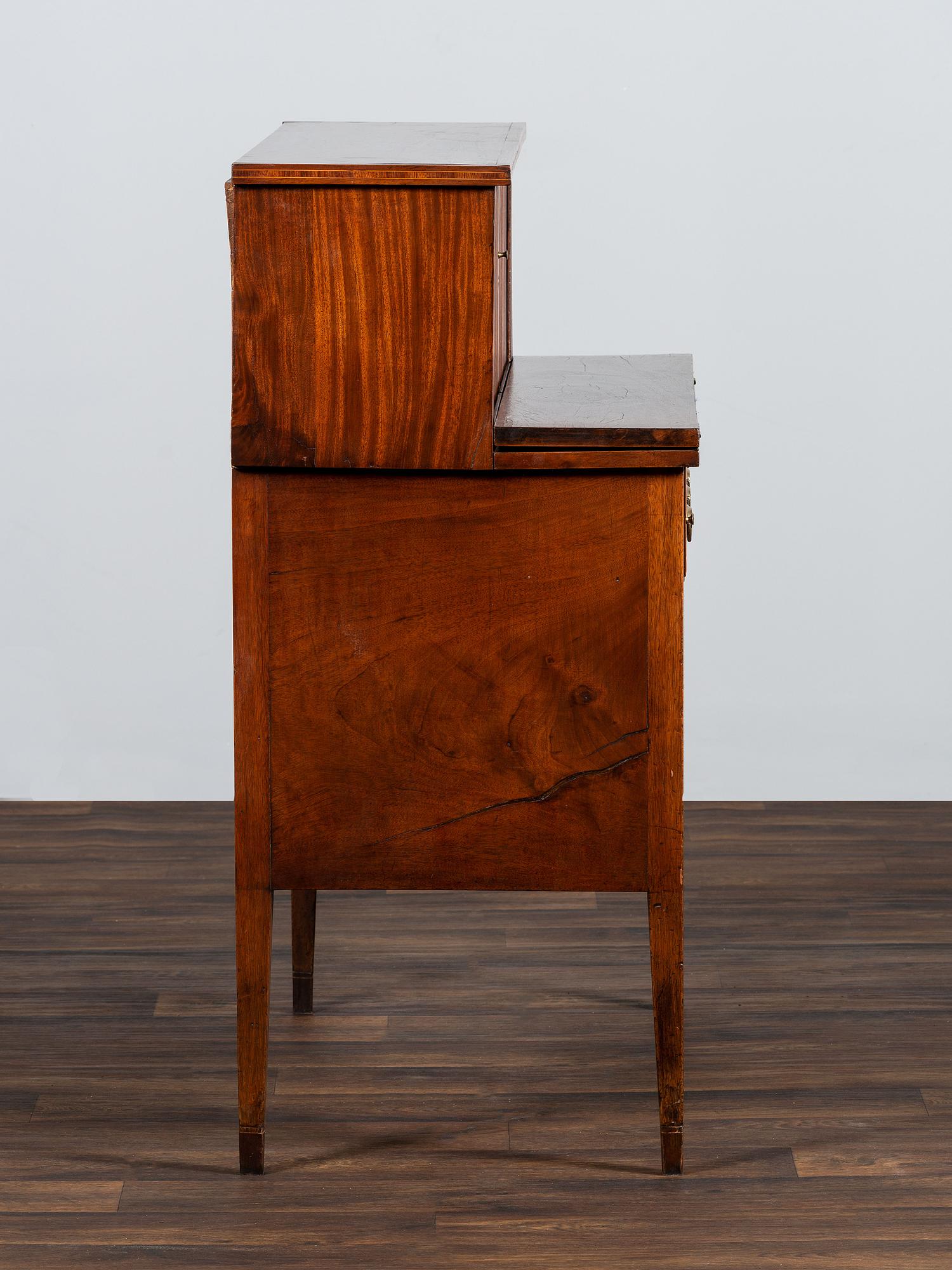 A Federal Mahogany and Marquetry Tambour Desk
