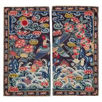 A Chinese Embroidered 'Mandarin Duck' Rank Badge, Daoguang Period 清道光 六品文官鴛鴦補子