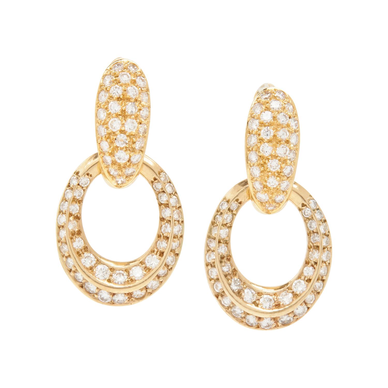 YELLOW GOLD AND DIAMOND CONVERTIBLE DIAMOND EARRINGS