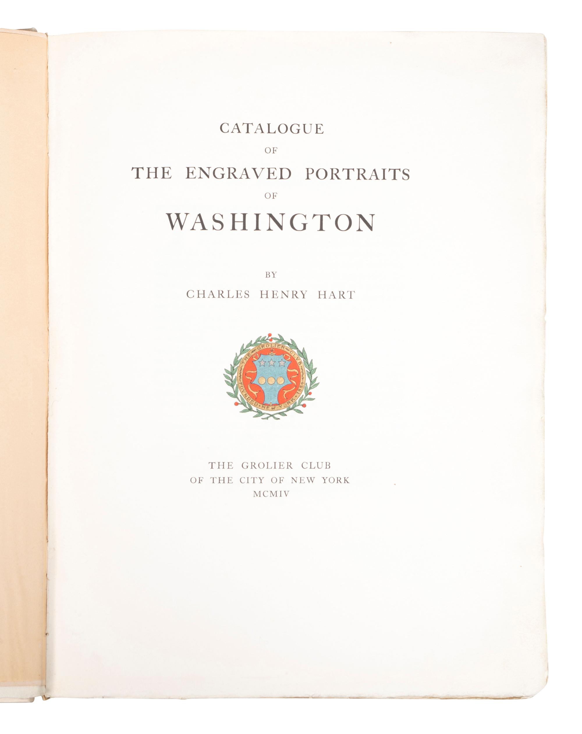 [WASHINGTON, George (1732-1799)]. A group of books and historic auction catalogues about the engraved portraits of George Washington, including Hart, comprising: