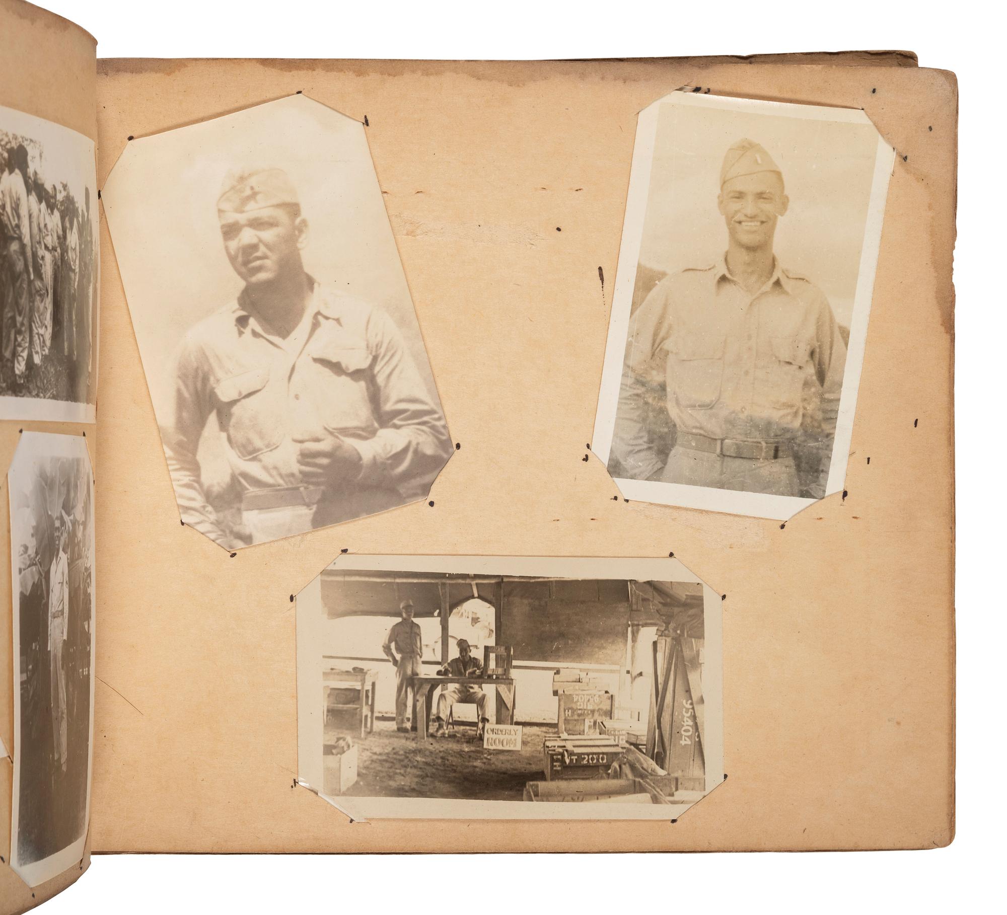 [AFRICAN AMERICANA]. Photographic archive related to Sgt. Robert L. Blackburn, 93rd Signal Company, 93rd Infantry Division, of Cleveland, Ohio.