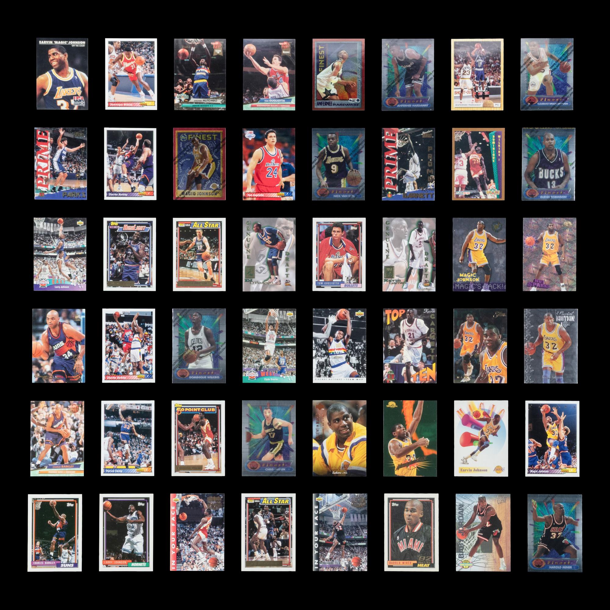 A Large Collection of 1990s NBA Hall of Fame Basketball Cards