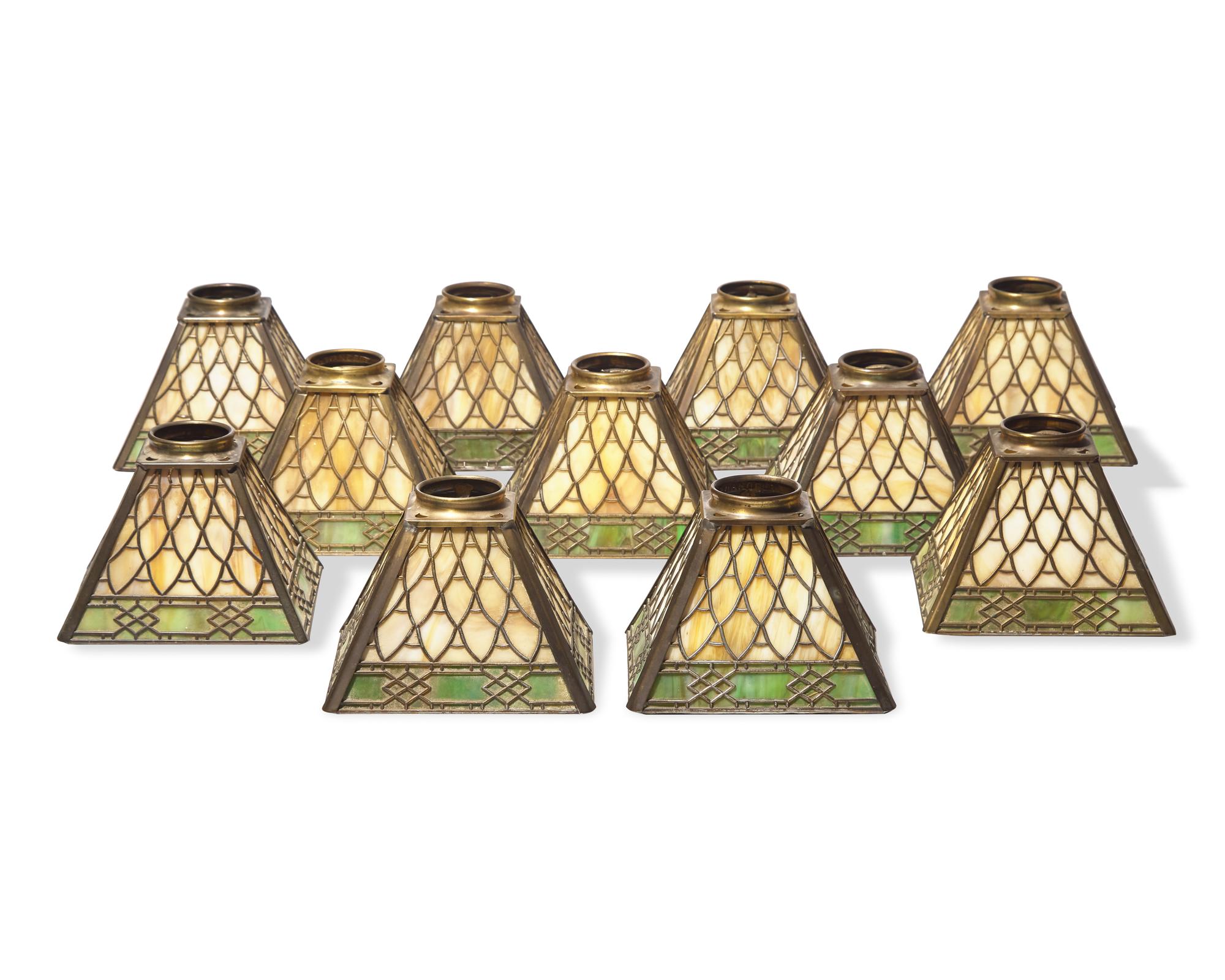 Group of 11 trapezoidal light covers