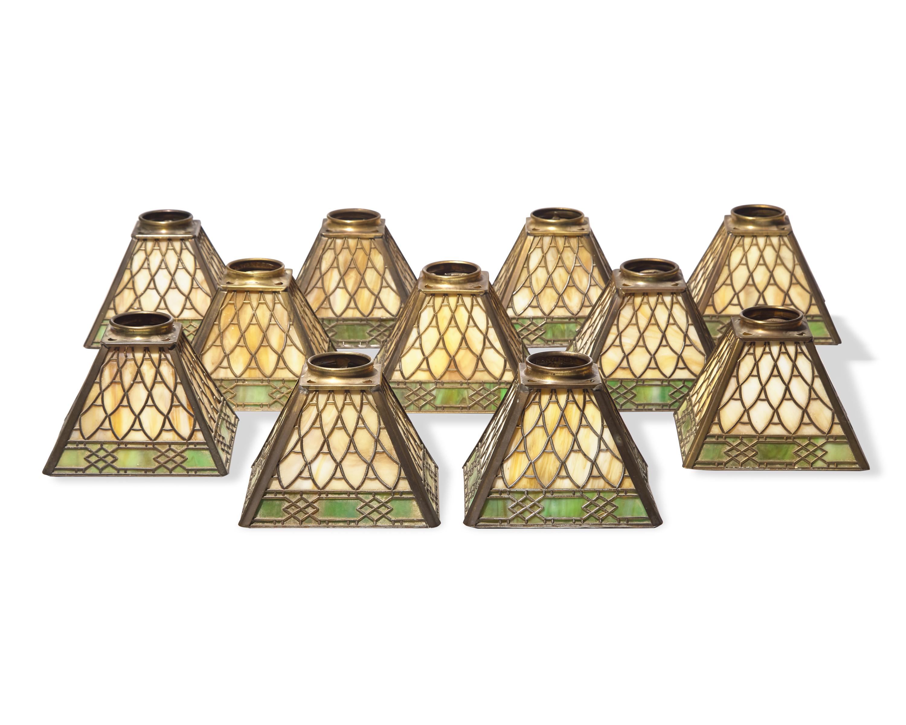 Group of 11 trapezoidal light covers