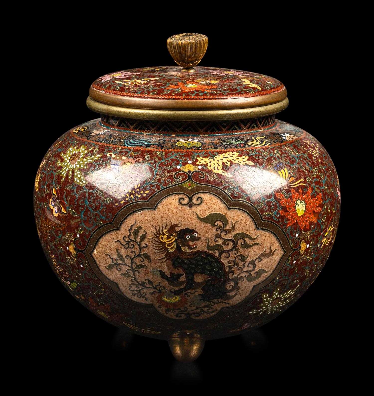 A Japanese Cloisonné Jar and Cover