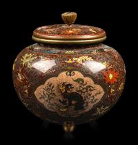 A Japanese Cloisonné Jar and Cover