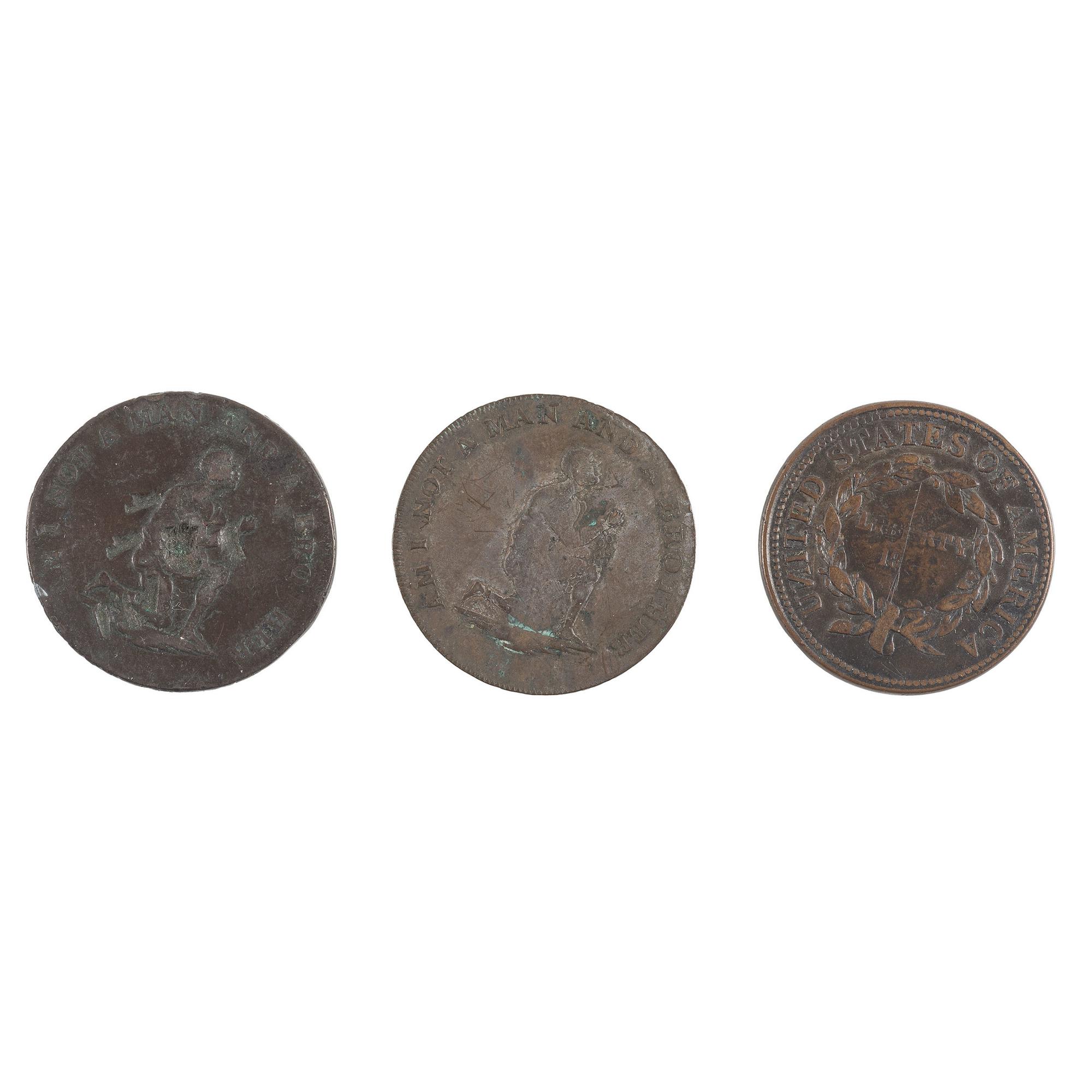 Rare Anti-Slavery Tokens, Lot of 3