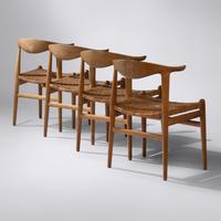 Cow-horn chairs, set of four, 1952 Johannes Hansen, Denmark
