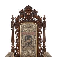 A Renaissance Revival Carved Oak Armchair