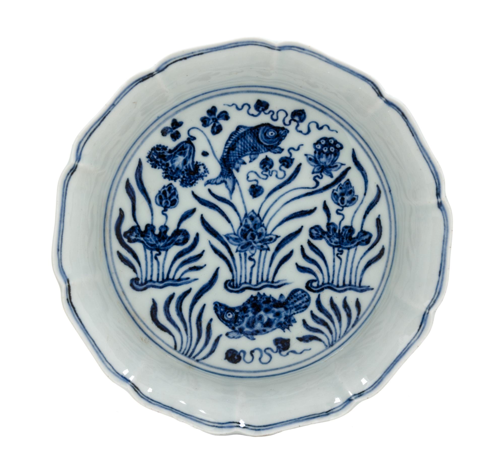 A Blue and White Porcelain Brush Washer