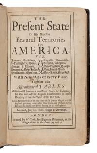 Blome, Richard (1635-1705). The Present State of His Majesties Isles and Territories in America... London: Printed for H. Clark, 1687.