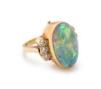 OPAL AND DIAMOND RING/PENDANT