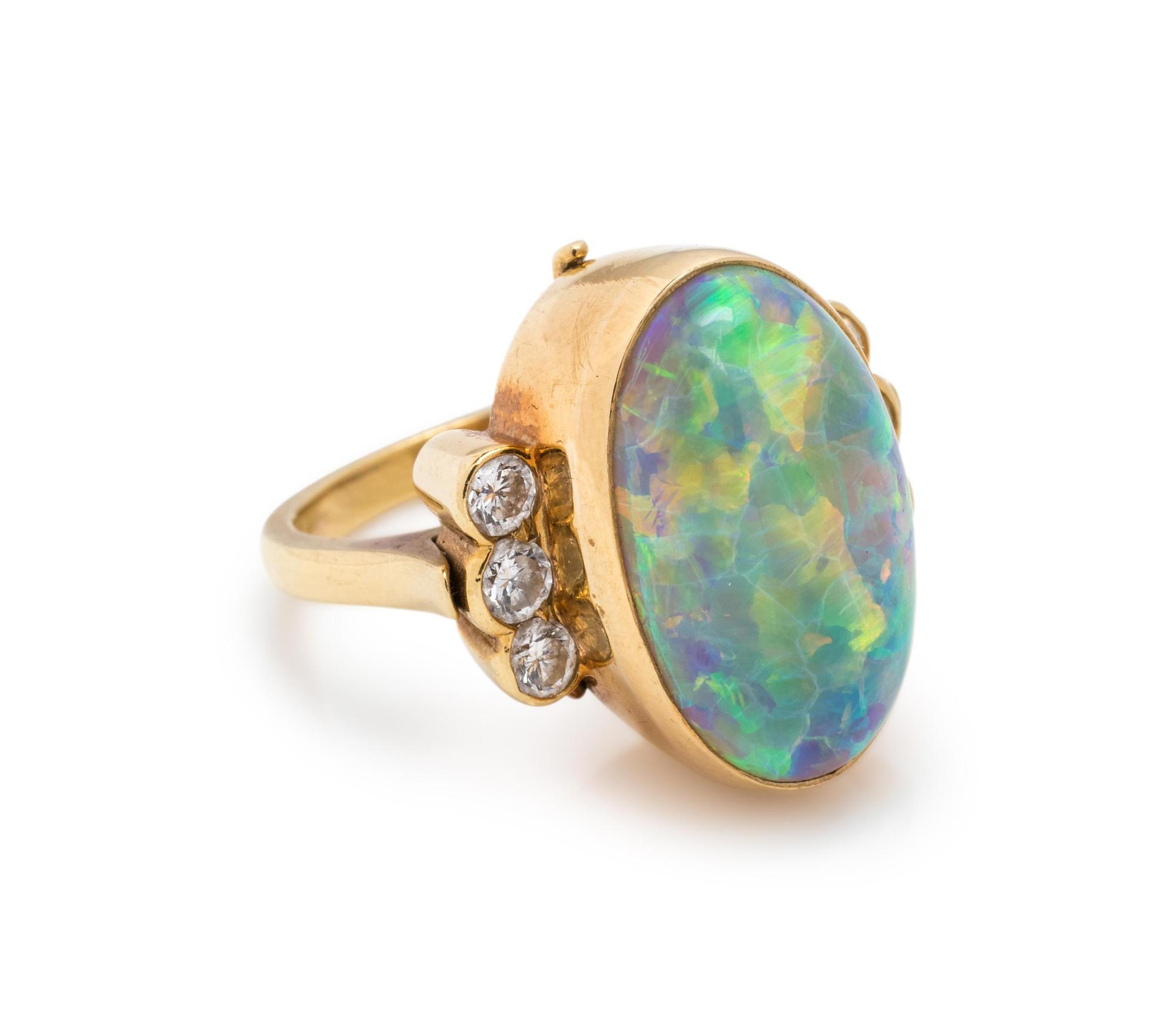 OPAL AND DIAMOND RING/PENDANT