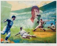 A Carlo Beninati Joe DiMaggio Signed Autograph Limited Edition Print Formerly Displayed at Mike Ditka’s Restaurant