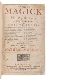 PORTA, Giambattista della (1535?-1615). Natural Magick...in twenty books . London: Thomas Young and Samuel Speed, 1658.