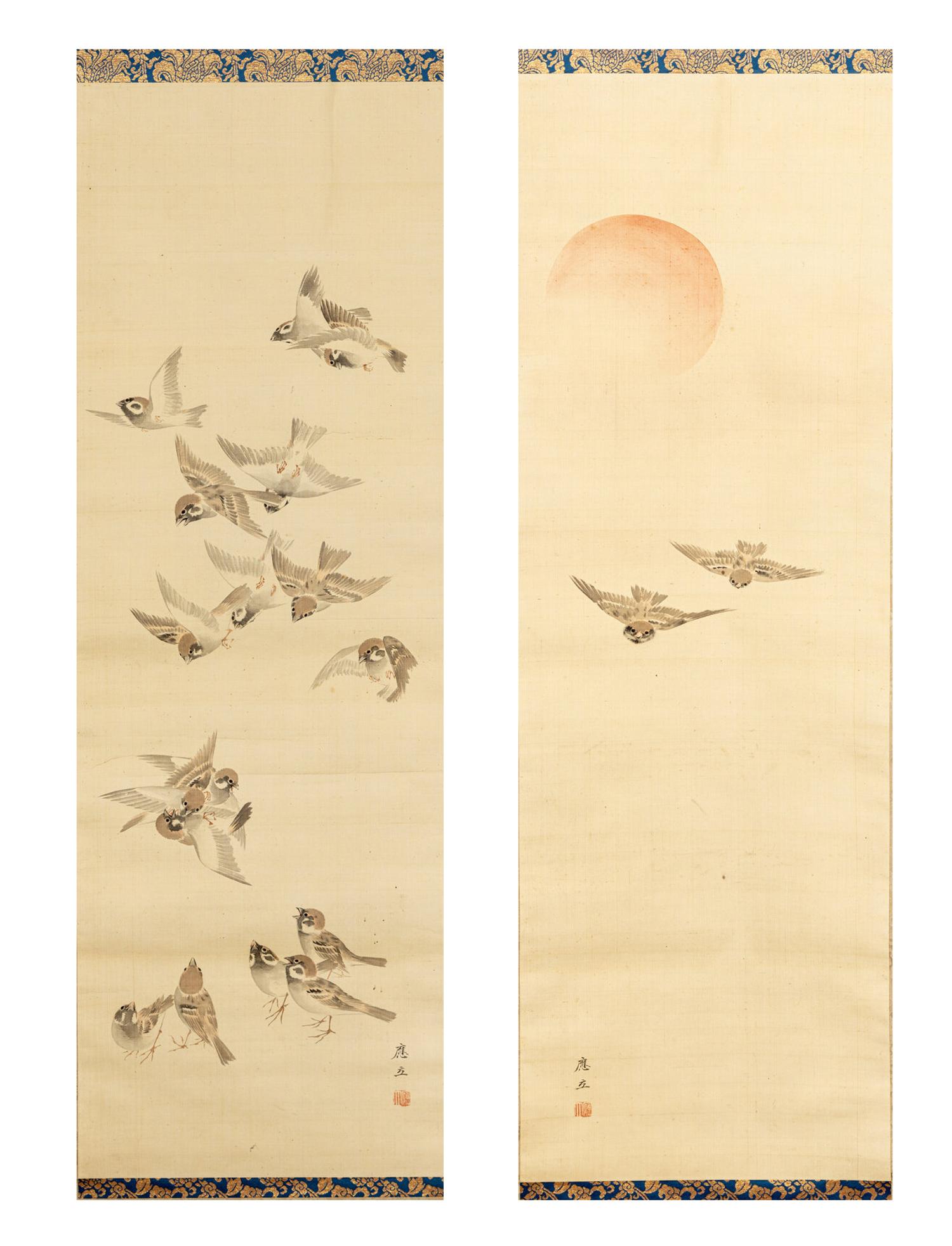 A Pair of Japanese 'Sparrow' Paintings