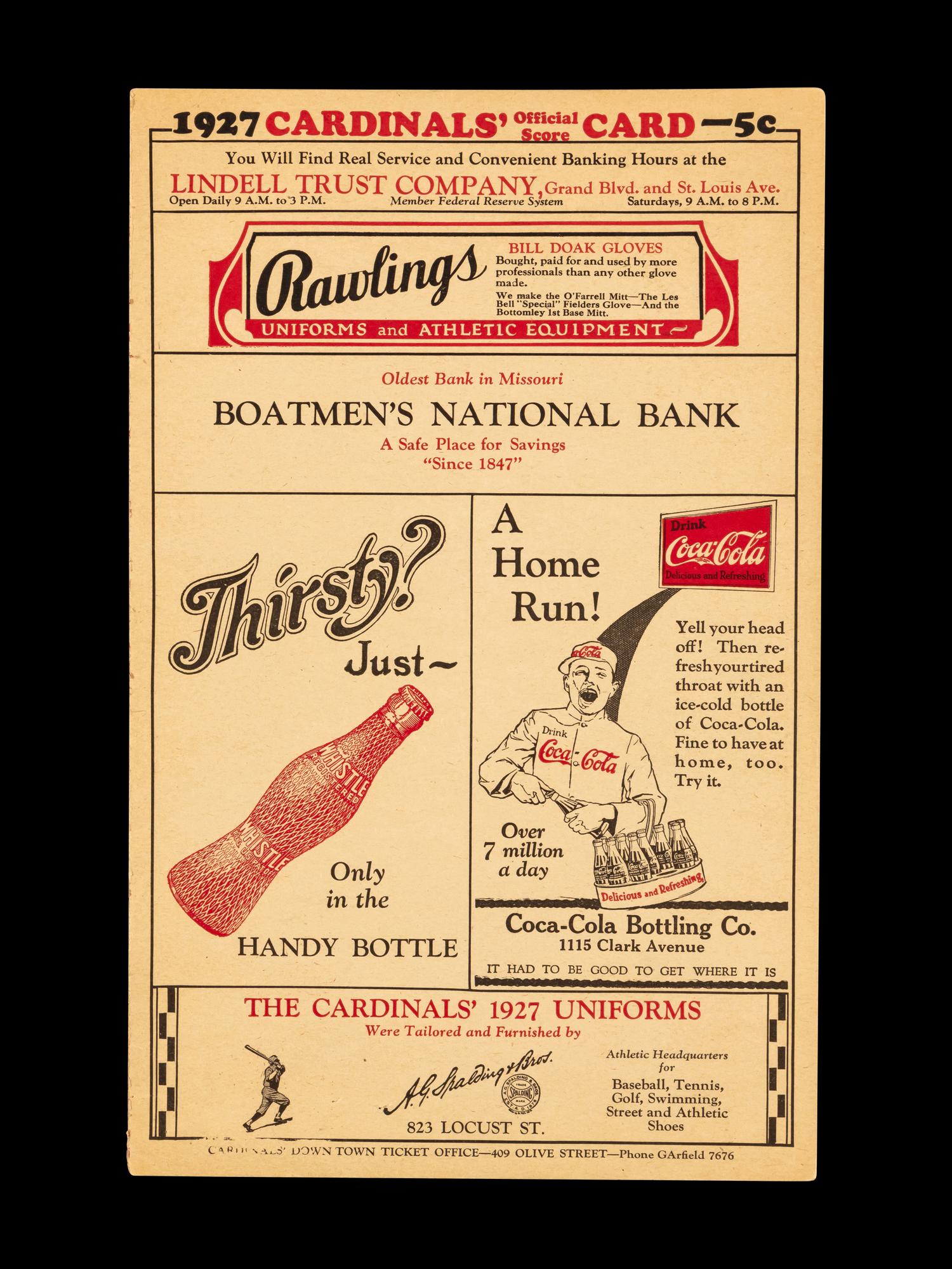 A Multi Signed Autograph 1927 St. Louis Cardinals Scorecard Featuring Hall of Famers — 20 Signatures (Beckett Authentication Services)
