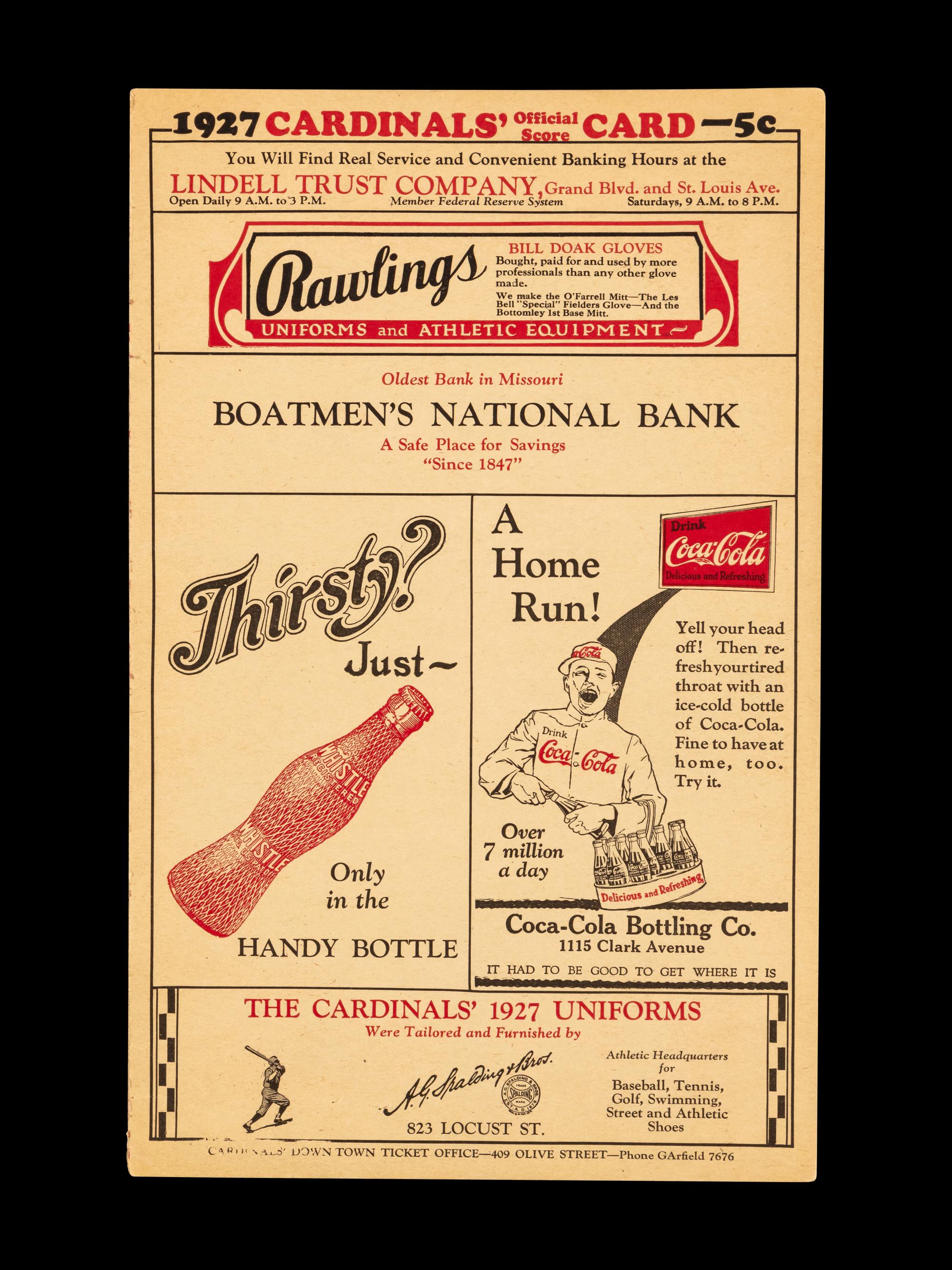 A Multi Signed Autograph 1927 St. Louis Cardinals Scorecard Featuring Hall of Famers — 20 Signatures (Beckett Authentication Services)