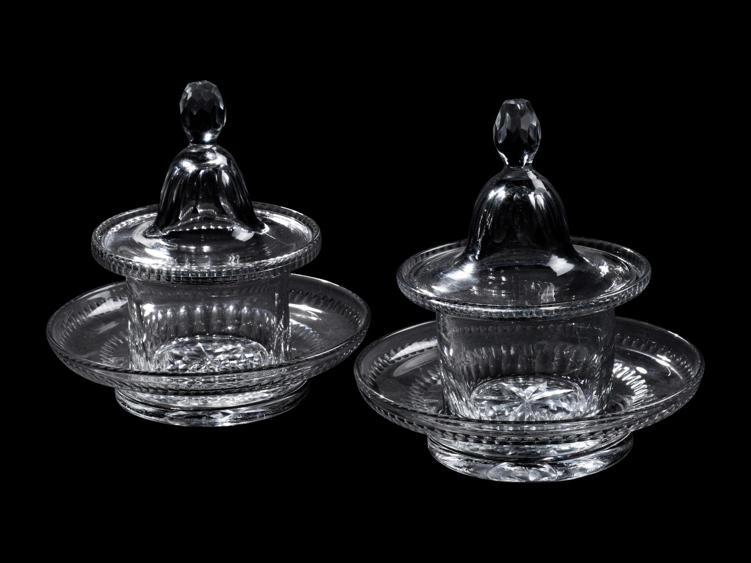 A Pair of Anglo-Irish Cut Glass Jars