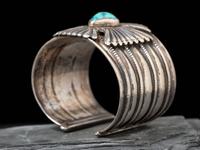 Navajo Ingot and Turquoise Cuff Bracelet, with Maltese Cross, Collected by Hoffman Birney (1891-1958)