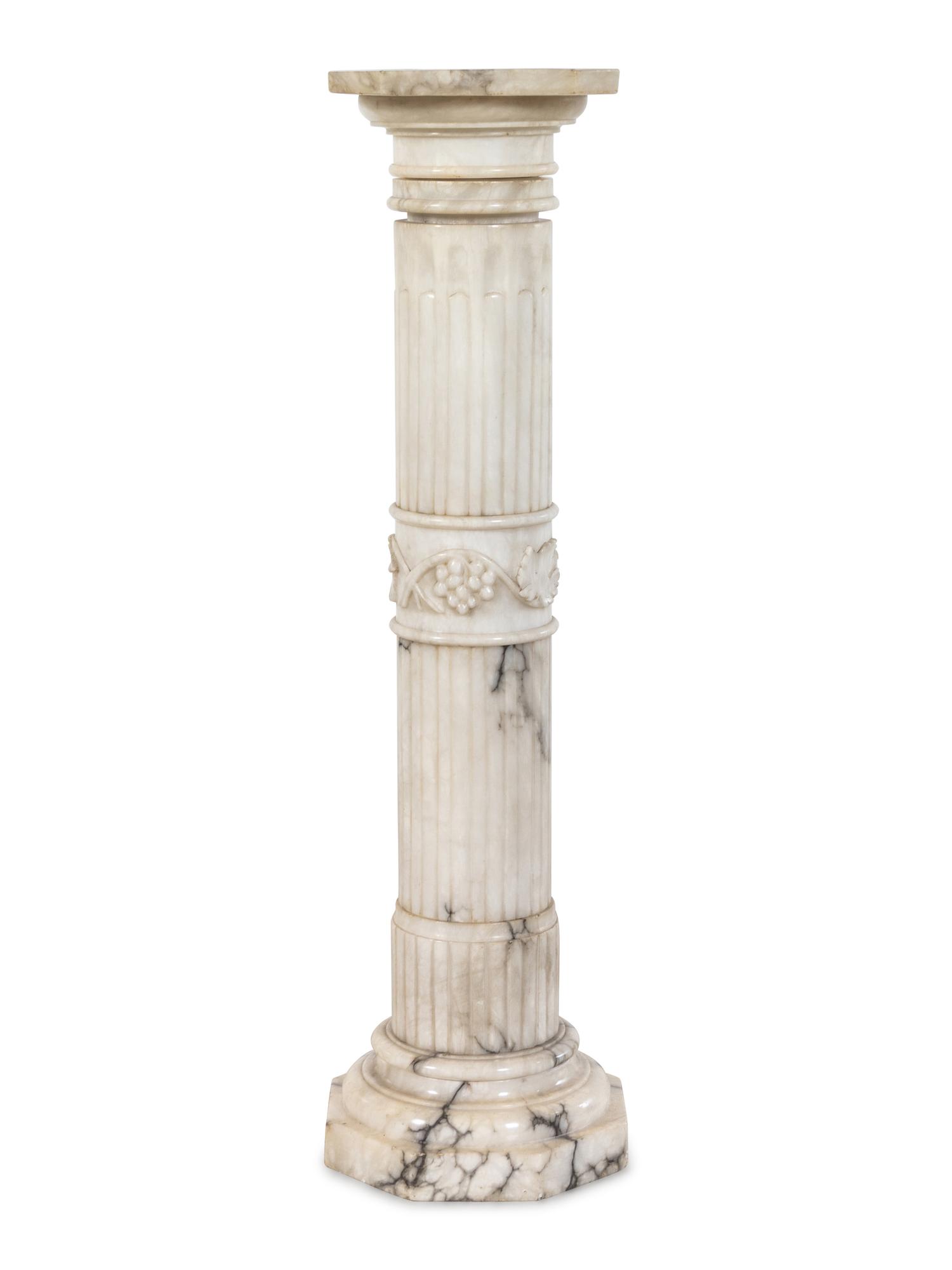 Two Continental Marble Pedestals
