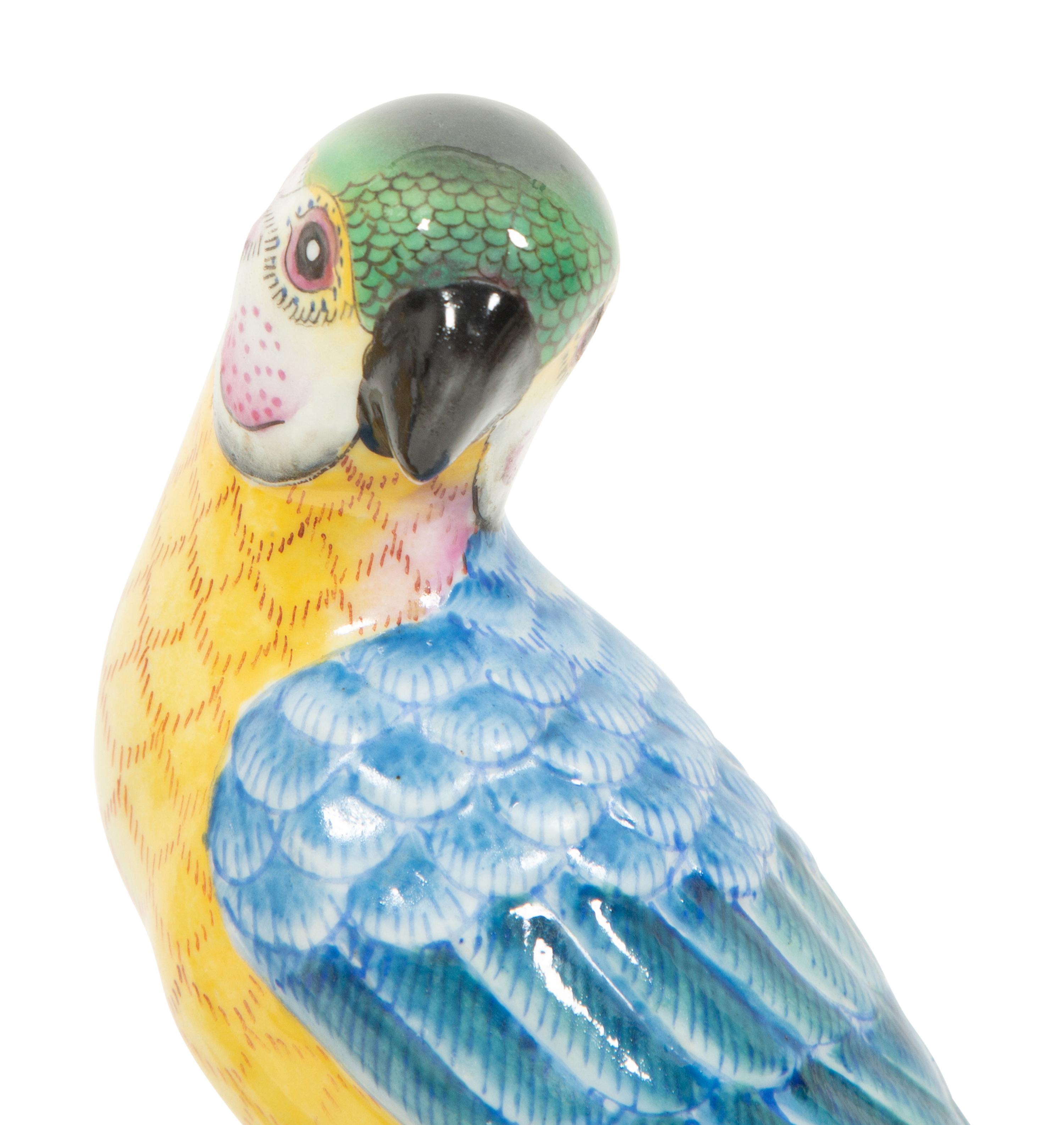 A Pair of Chinese Export Porcelain Parrots