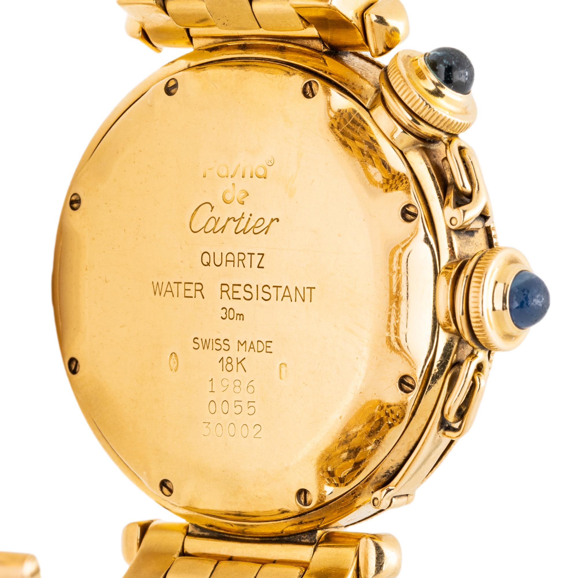 CARTIER, REF. 3002 YELLOW GOLD 'PASHA DE CARTIER' MOONPHASE WATCH
