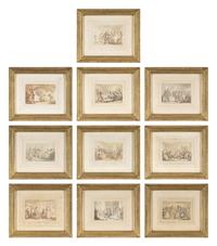 A Group of Ten Drawings: seven illustrations for The Adventures of Roderick Random , and three unpublished illustrations for The Adventures of Joseph Andrews, and His Friend Mr. Abraham Adams