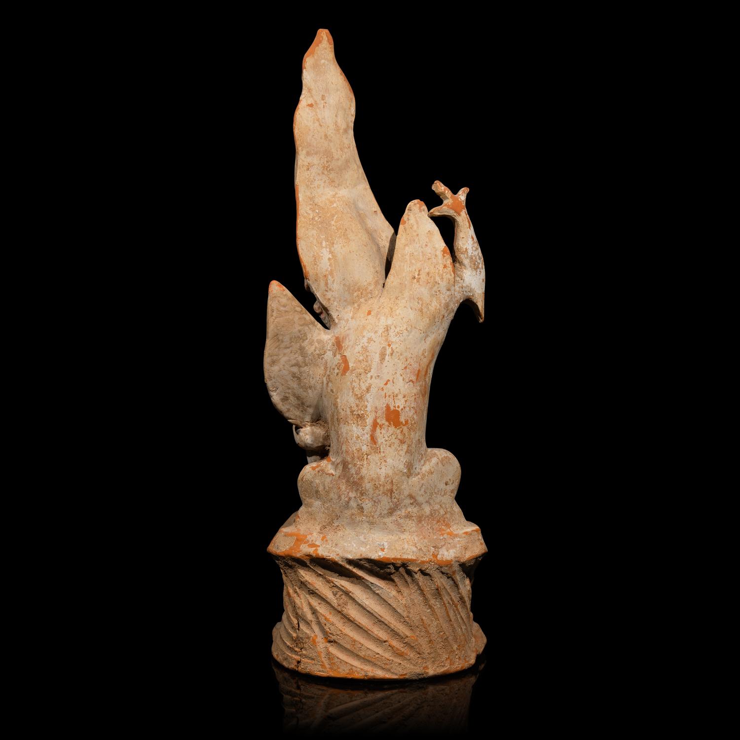 A Chinese Painted Pottery Figure of an Earth Spirit, Tang Dynasty 唐 彩陶鎮墓獸