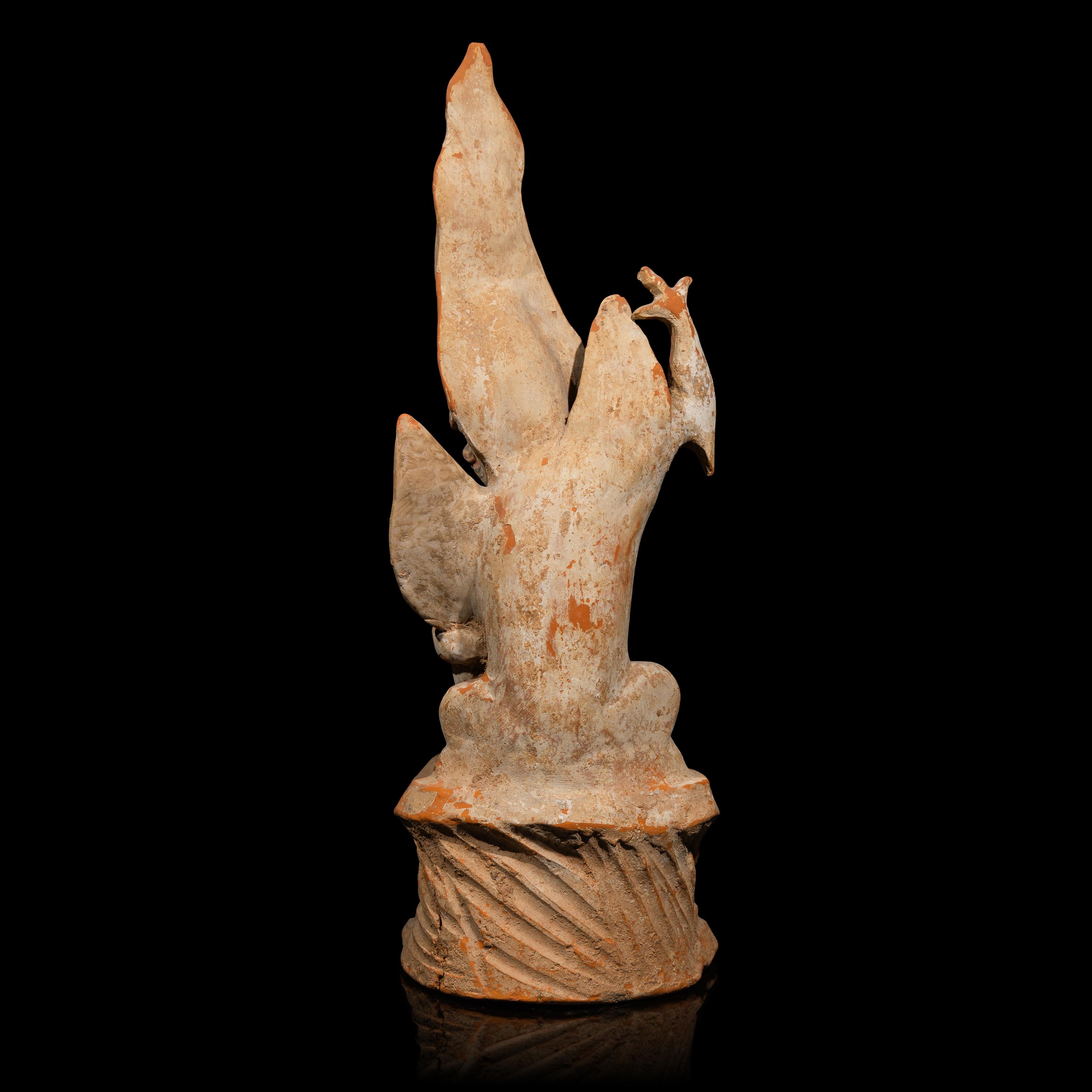 A Chinese Painted Pottery Figure of an Earth Spirit, Tang Dynasty 唐 彩陶鎮墓獸